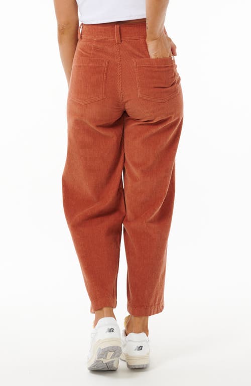 Shop Rip Curl Stevie Cotton Corduroy Ankle Pants In Dark Rust