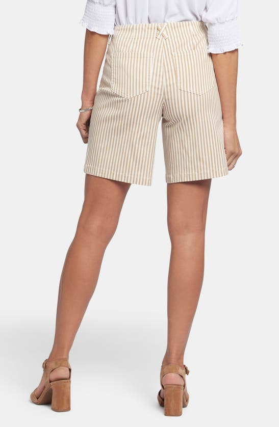 Shop Nydj Five-pocket Bermuda Shorts In Sunbird Stripe