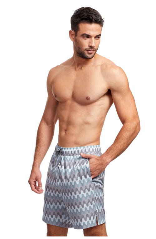 Shop Gottex Men Beach Vibe 7" Swim Shorts In Multi Grey