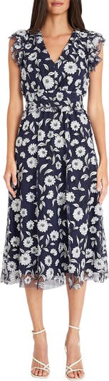 Maggy London Floral Mesh Overlay Dress | Nordstrom