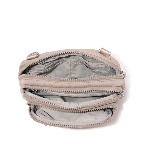 Baggallini Women's Triple Zip Bagg Small Crossbody Bag In Moonrock Puff