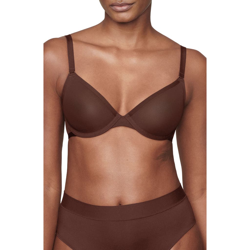 Cuup The Plunge Mesh Bra In Espresso