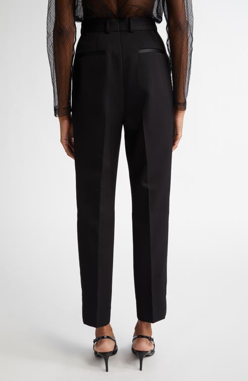 Dolce & Gabbana Dolce&gabbana Pleated Virgin Wool & Silk Blend Ankle Straight Leg Trousers In N0000 Nero