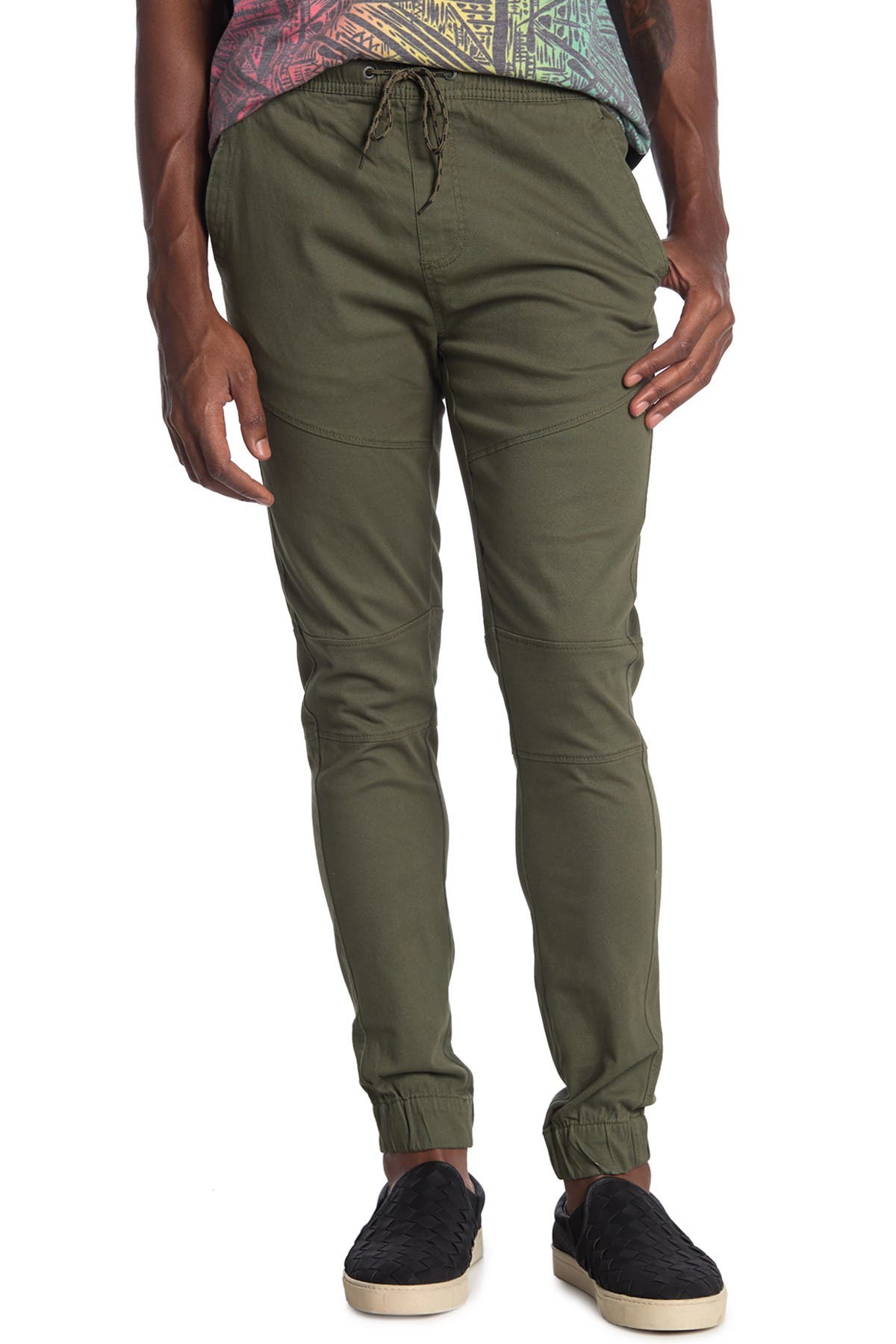 drawstring joggers in twill