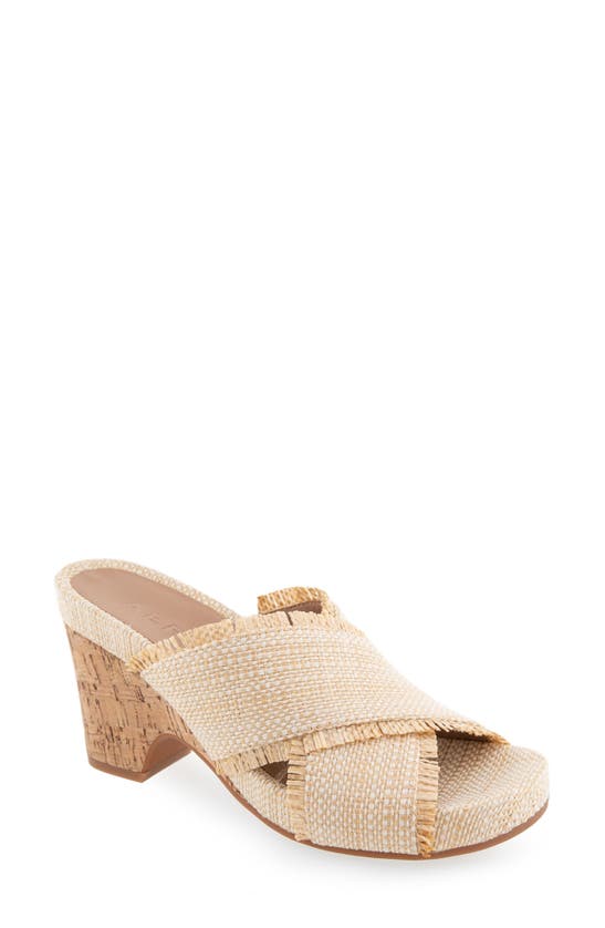 Shop Aerosoles Madina Woven Heel Sandal In Sand Raffia