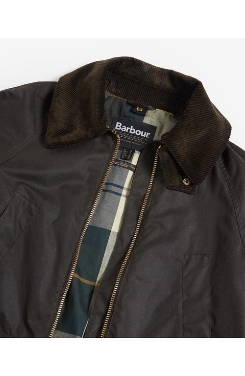 Barbour Black Cotton Allerston Wax Coat In Black