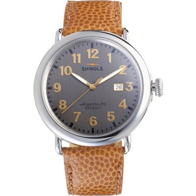 Shinola Runwell Leather Strap Watch, 47Mm