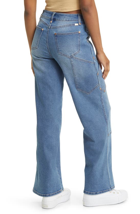 Shop 1822 Denim Seamed Patch Pocket Wide Leg Jeans In Albany