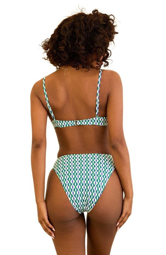 Dippin Daisys Seashore High Waist Cheeky Bikini Bottom In Blue Jean