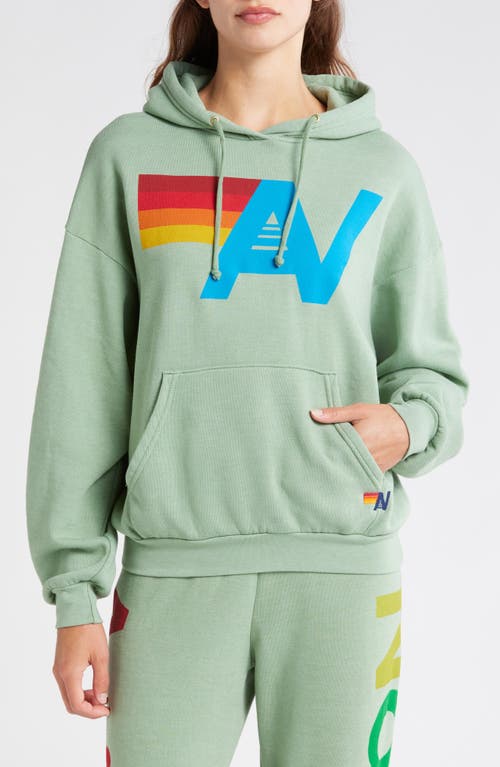 Shop Aviator Nation Logo Graphic Hoodie In Sage