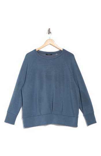 Tahari Crewneck Scuba Sweatshirt In Deep Slate Blue