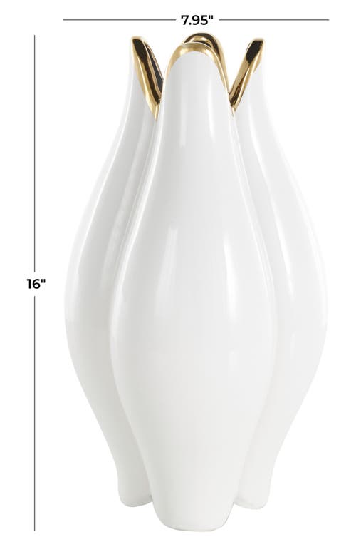 Ginger Birch Studio Ceramic Flower Vase In White