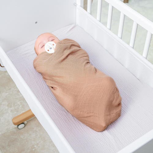 Comfy Cubs Muslin Swaddle Blanket, 2 Pack In Cedar & Caramel