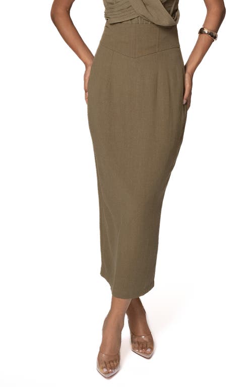 JLUXLABEL Coastland Pencil Skirt in Green 