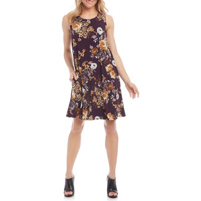 Karen Kane Chloe Floral Print Shift Dress, Purple