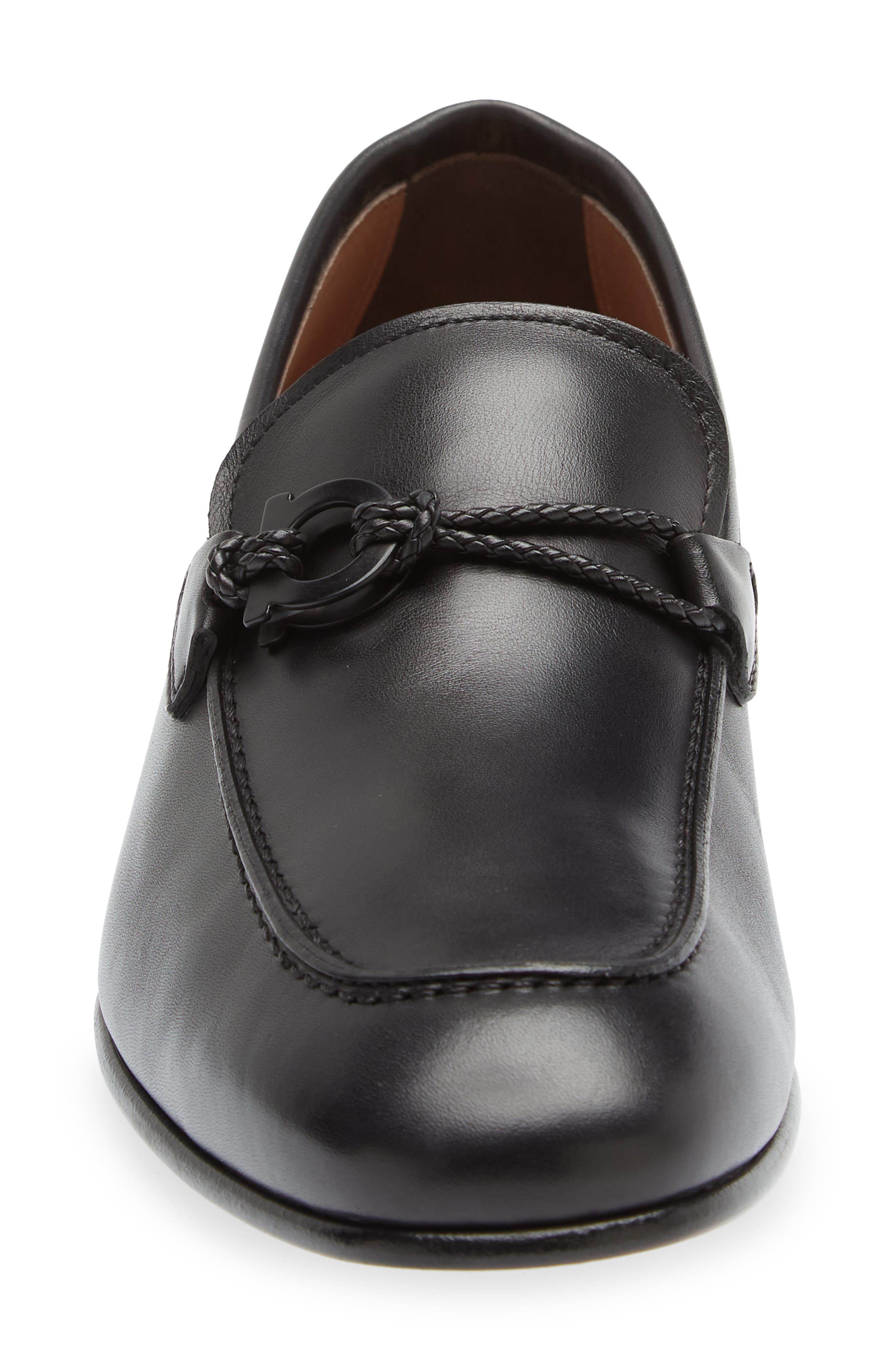 Salvatore Ferragamo Men's Lester Slip on Loafers - Black - Size 10