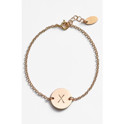 Nashelle 14K-Gold Fill Initial Disc Bracelet