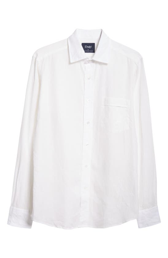 Shop Drake's The Linen Summer Button-up Shirt In Ecru