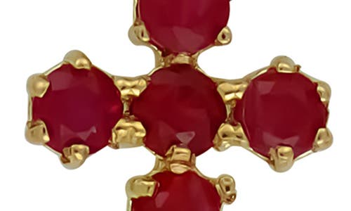 Shop Bony Levy El Mar Gemstone Cross Pendant Necklace In 18k Yellow Gold Ruby