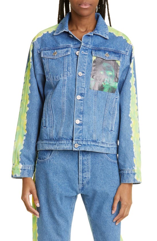 Sky High Farm Workwear X Quil Lemons Gender Inclusive Denim Jacket In Light Blue ModeSens