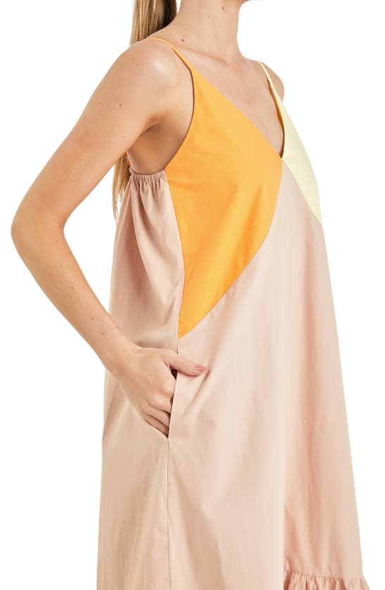 Shop English Factory Colorblock Maxi Dress In Orange Multi