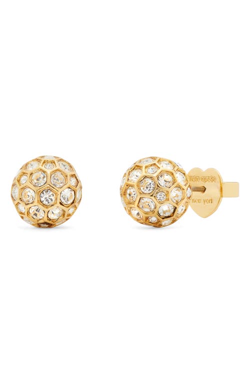 Kate Spade New York on the ball stud earrings in Clear/Gold at Nordstrom