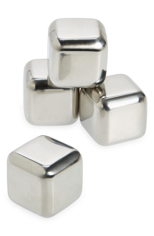 Nordstrom Set of 4 Stainless Steel Ice Cubes in Brushed Silver