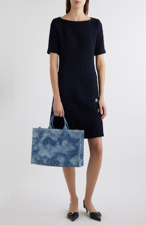 Shop Givenchy Wool Blend Bouclé Tweed Dress In Dark Navy