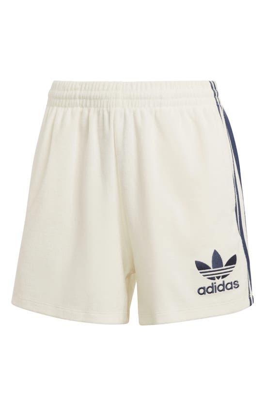 Shop Adidas Originals Cotton Blend French Terry Shorts In Off White