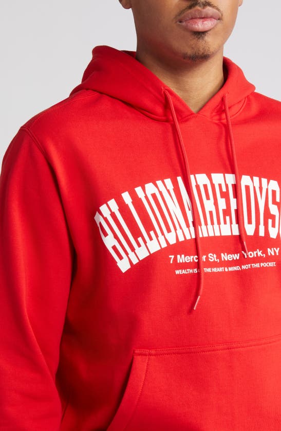 Shop Billionaire Boys Club Logo Graphic Hoodie In Poppy Red