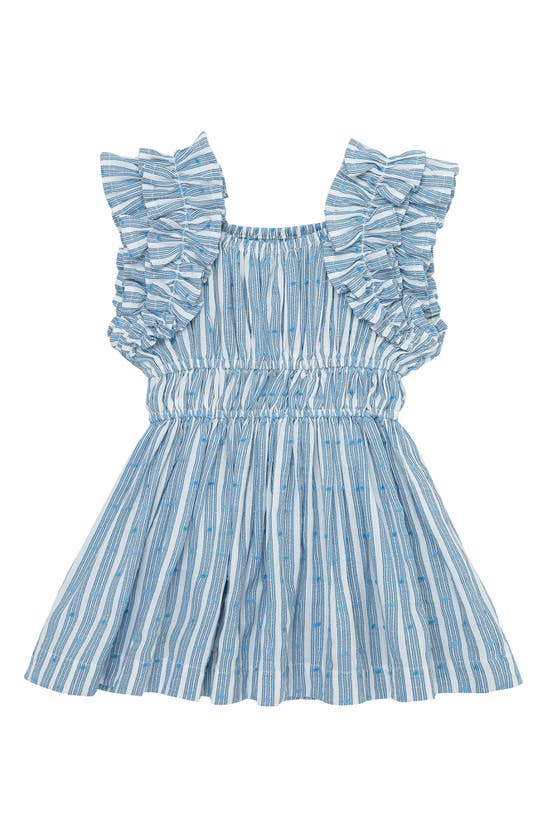 Habitual Babies' Stripe Ruffle Dress In Indigo