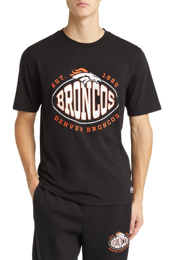 Shop Hugo Boss Boss X Nfl Stretch Cotton Graphic T-shirt In Denver Broncos Black