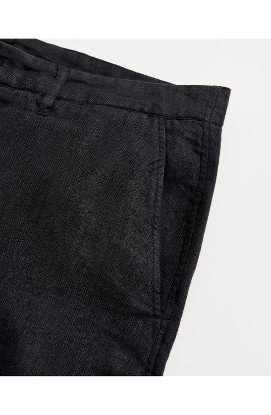 Shop Billy Reid Moore Flat Front Linen Shorts In Black