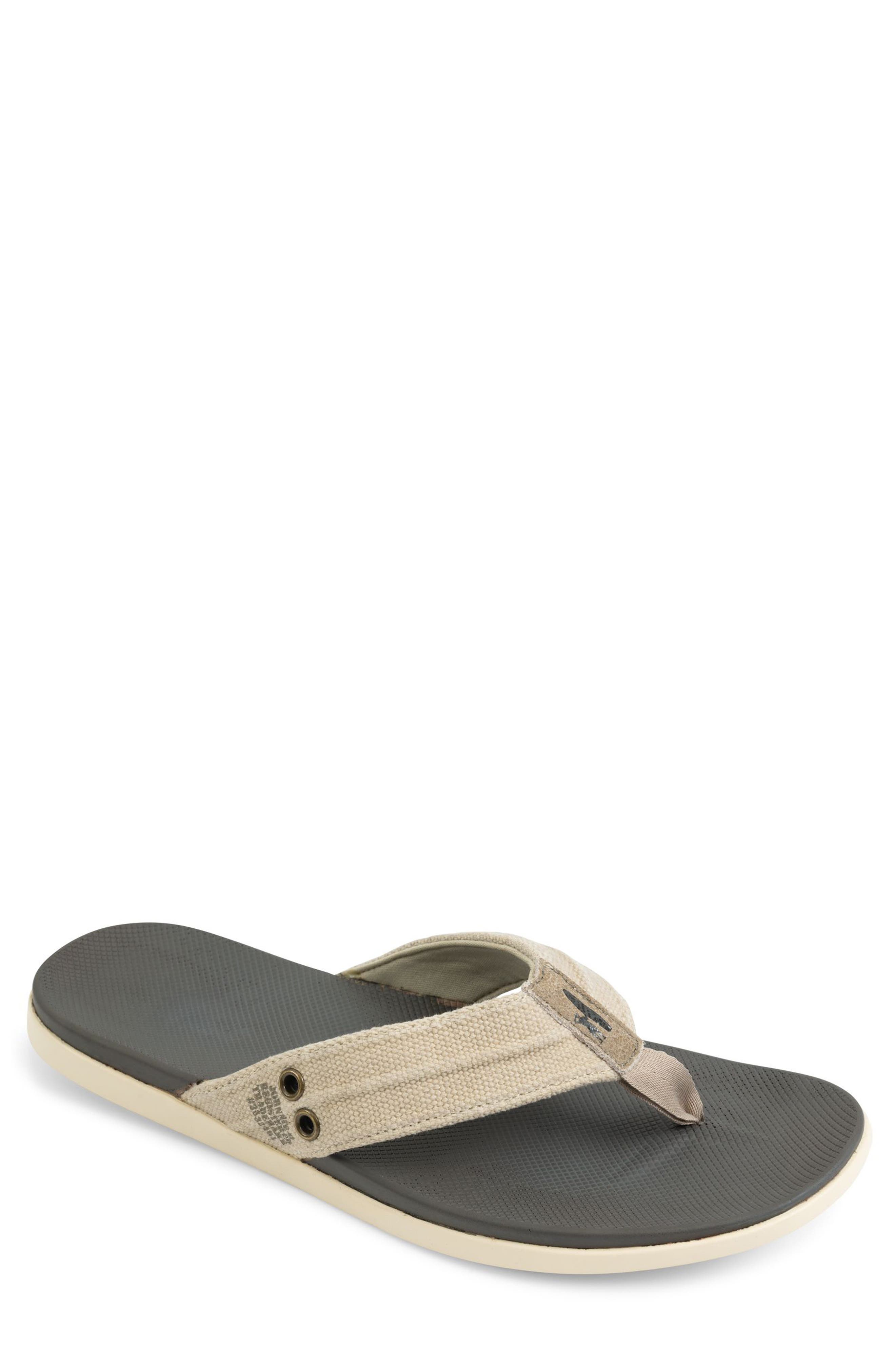 mens beige flip flops