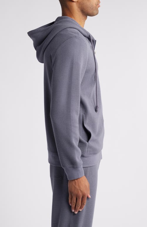 Shop Daniel Buchler Waffle Texture Zip Hoodie In Grey