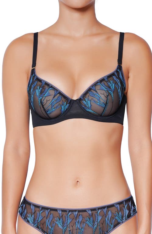 Shop Huit Moonlight Underwire Bra In Floral Blue