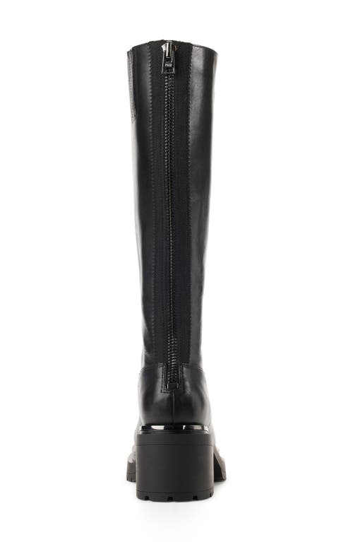 Dkny Paloma Logo Knee High Platform Boot In Black