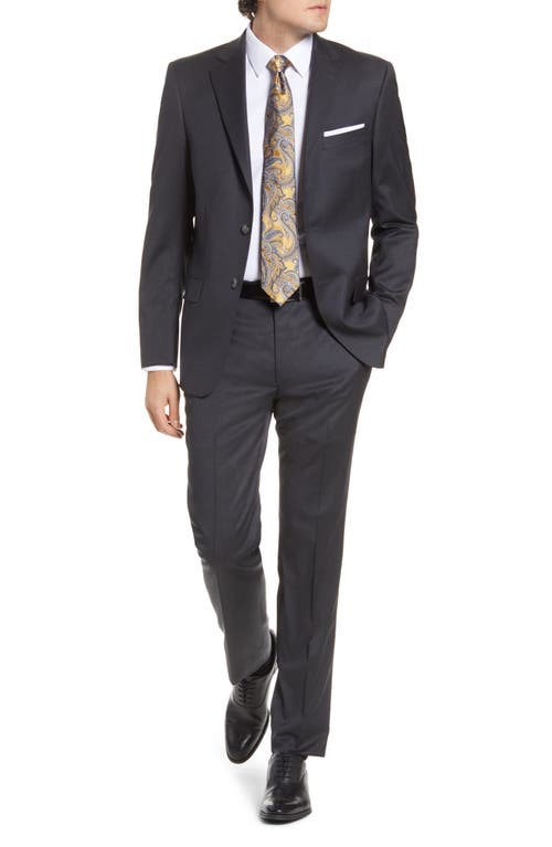 New York Classic Fit Solid Stretch Wool Suit in Charcoal