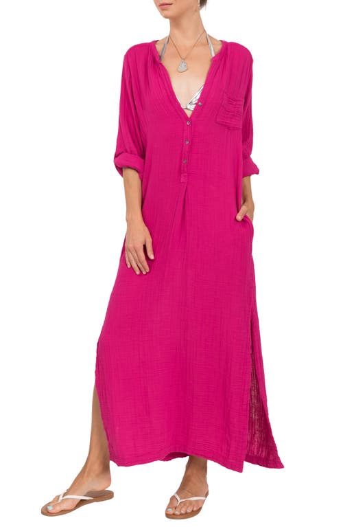 Everyday Ritual Button Front Cotton Gauze Caftan at Nordstrom,