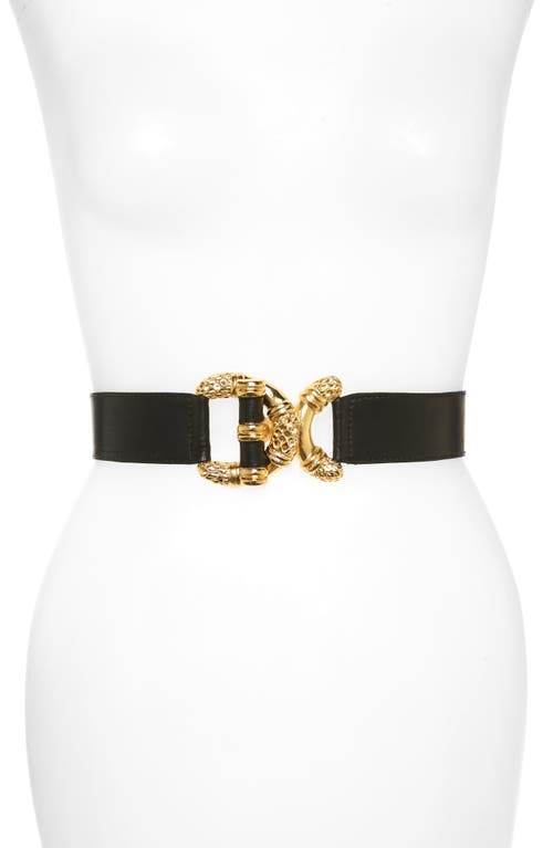 Viper D-Ring Buckle Leather Belt in Black