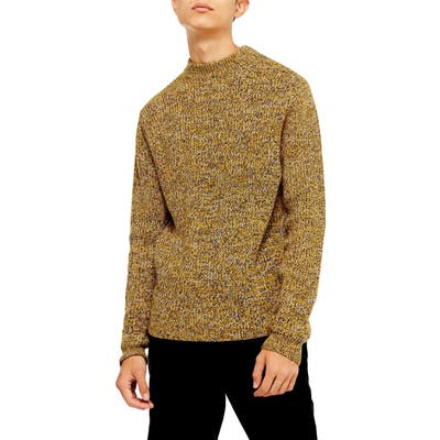 Topman Twist Mock Neck Sweater, Brown