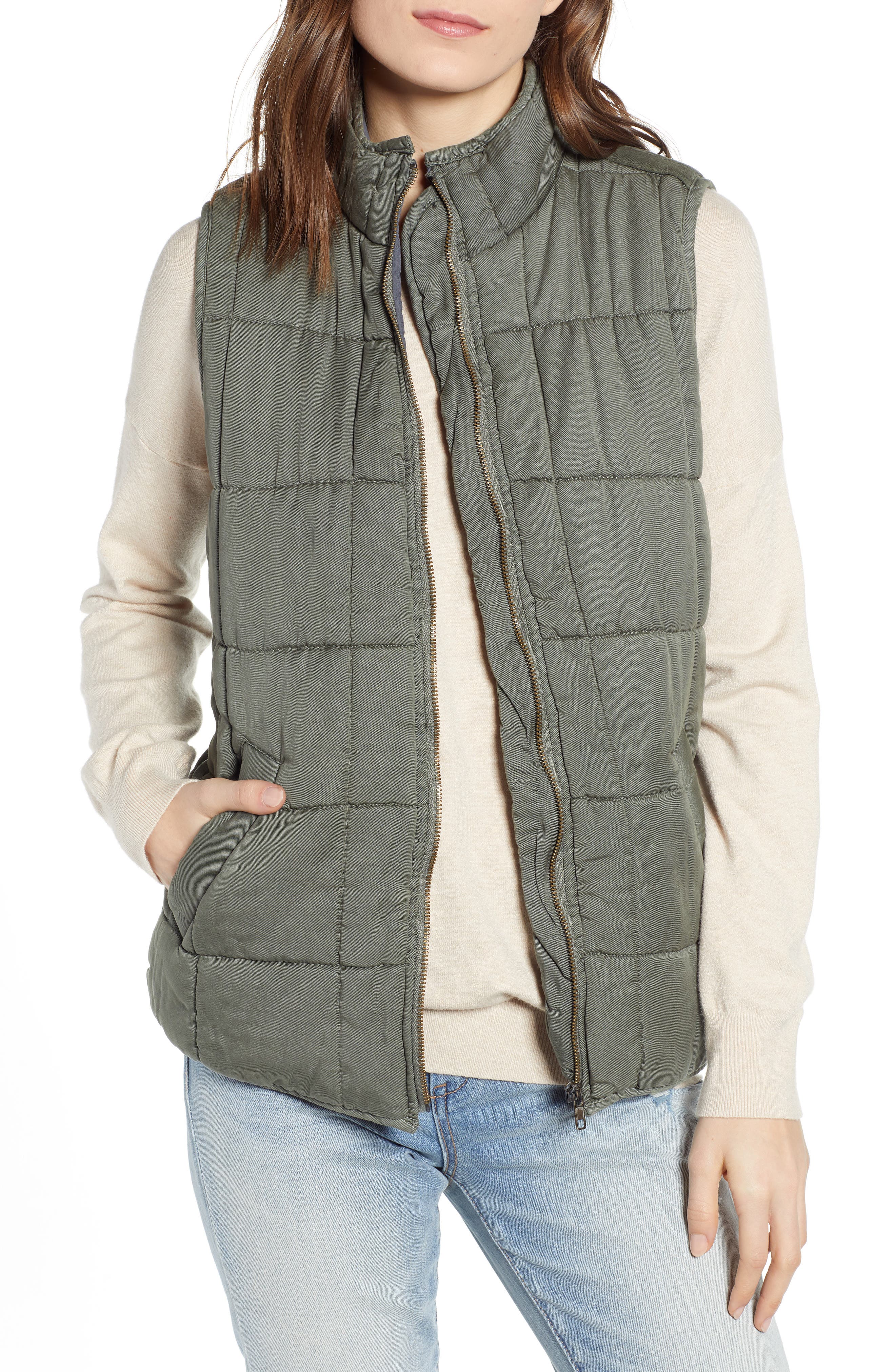 Thread & Supply Kensington Quilted Vest, Green