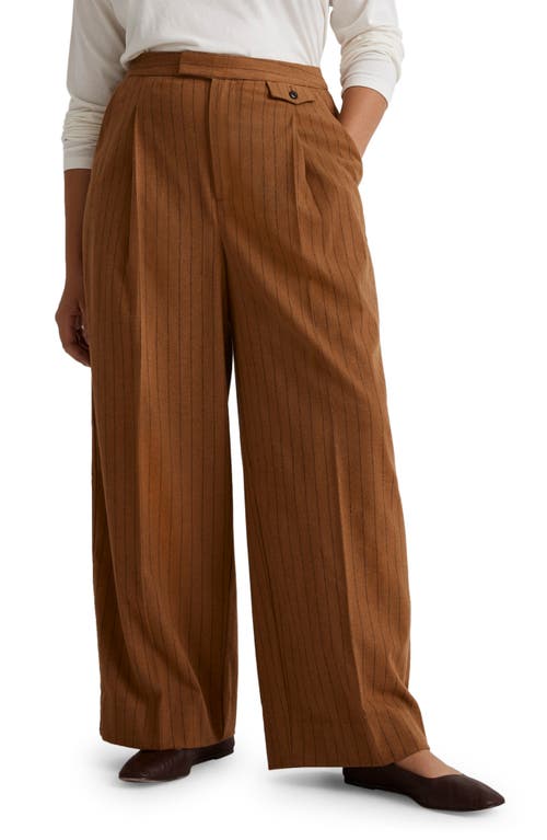 Madewell The Rosedale Pinstripe High Waist Straight Leg Pants in Fallen Timber at Nordstrom, Size 0