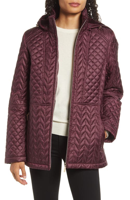 Gallery Women's Hooded Quilted Jacket in Blackberry