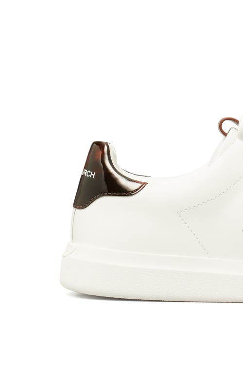 Tory Burch Double T Howell Court Sneaker In Titanium White / Creta