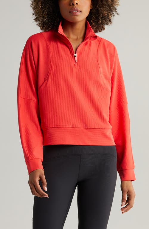 zella Echo Ottoman Rib Half Zip Pullover at Nordstrom,