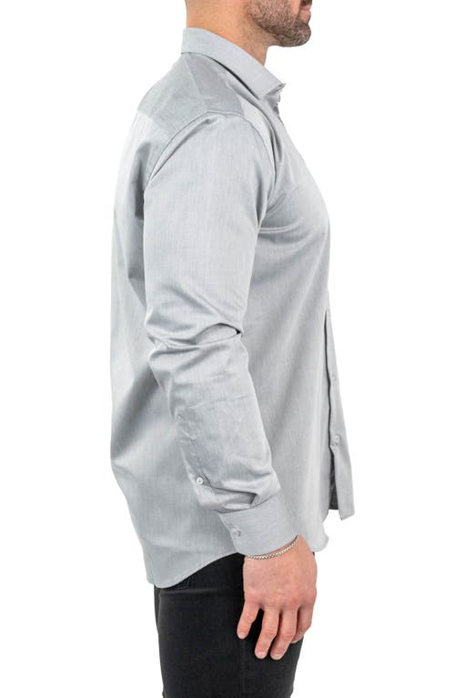 Maceoo Classic Silverfox Grey Cotton Twill Button-up Shirt In Grey