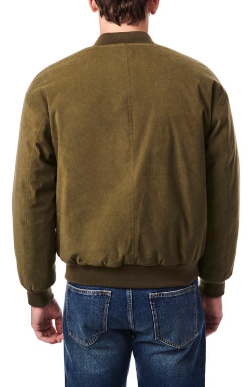 Shop Bernardo Classic Faux Suede Bomber Jacket In Olive