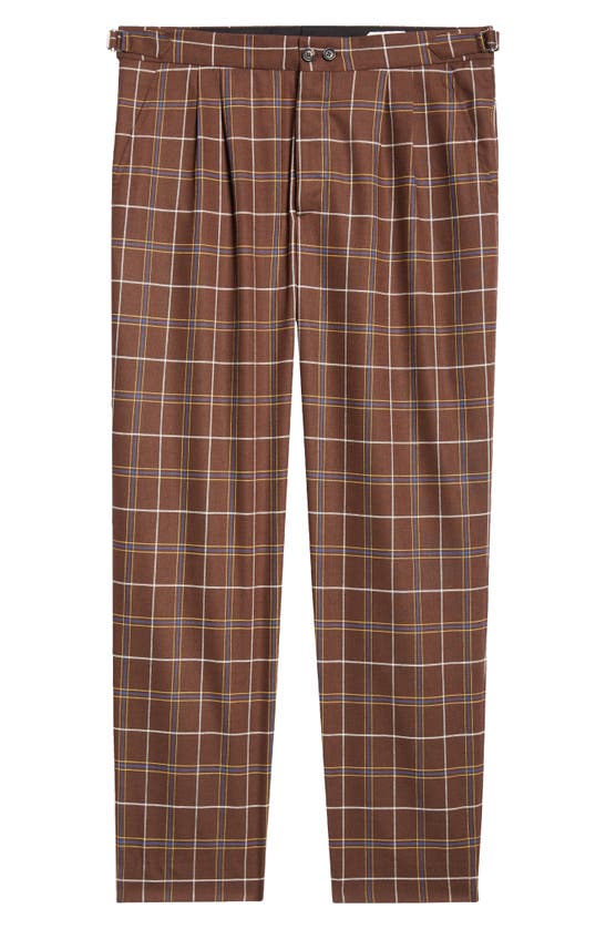 Shop Bode Dunham Plaid Trousers In Brown Multi