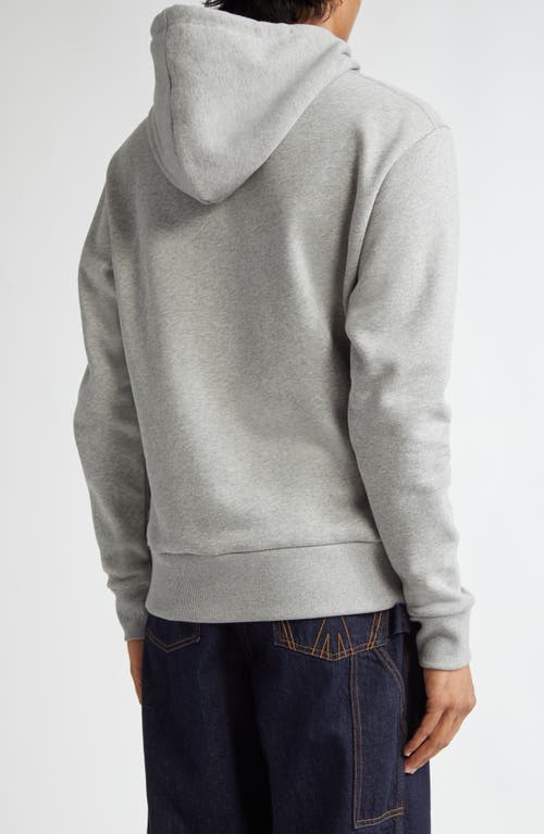 Shop Jw Anderson Cat Graphic Hoodie In Mid Grey Melange